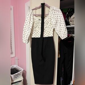 Vixen by Micheline Pitt White and Black Polka Dot Daydream dress
